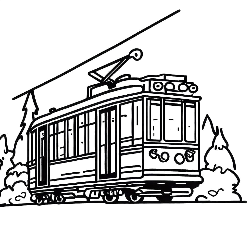 Tramway Maternelle coloring page