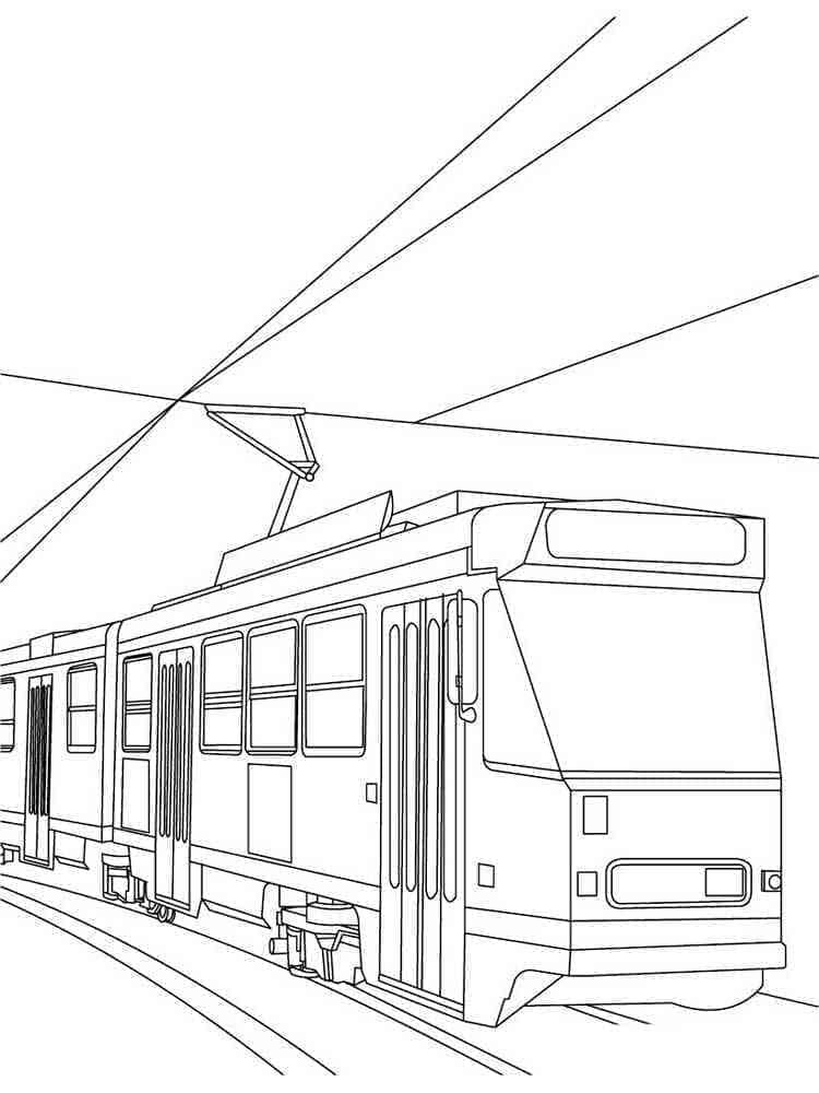 Coloriage Tramway Moderne