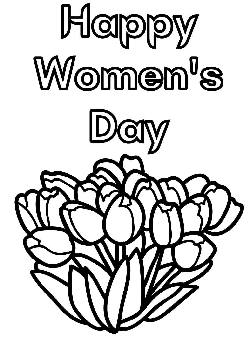 Tulipes pour la journée de la femme coloring page