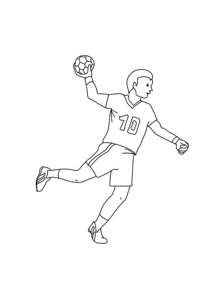 Un Homme Joue au Handball coloring page