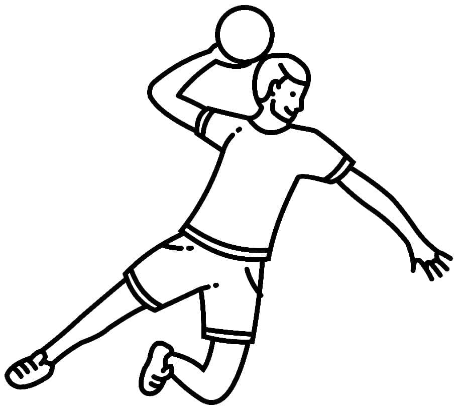 Coloriage Un Joueur de Handball