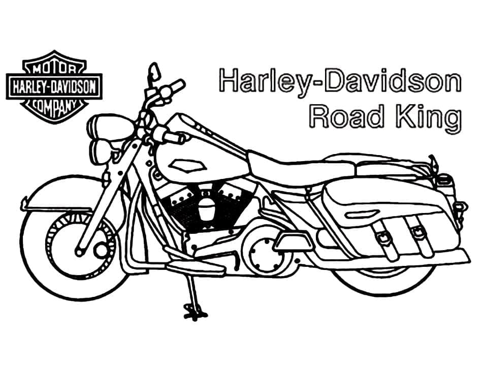 Une Moto Harley Davidson coloring page