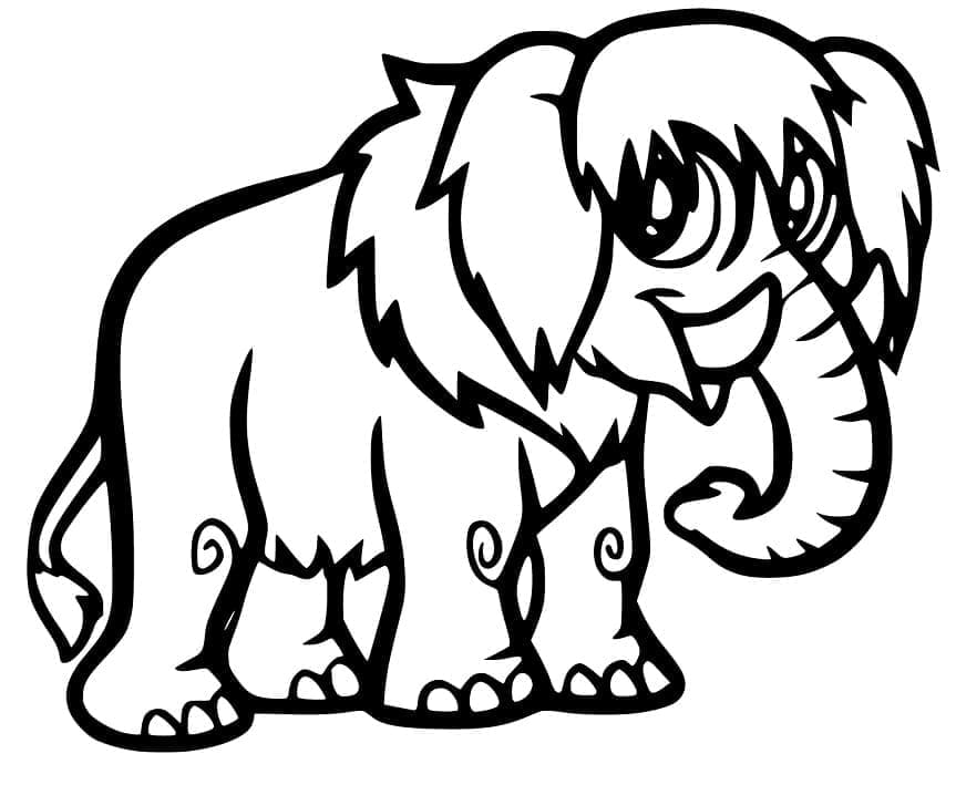 Adorable Mammouth coloring page