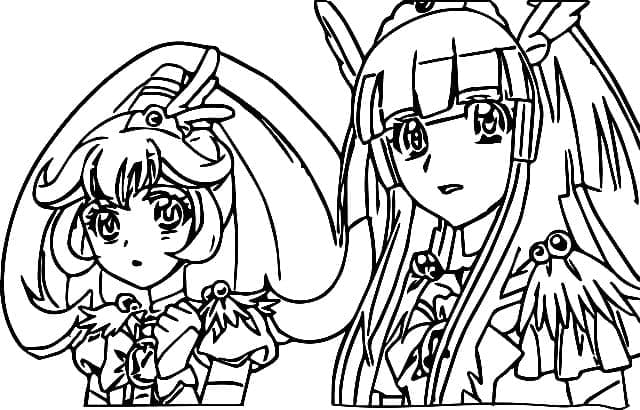 Anime Glitter Force coloring page