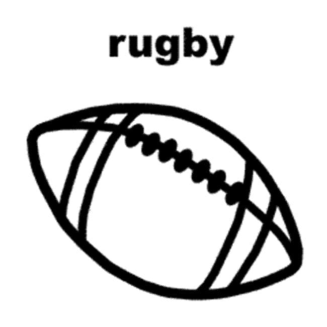 Coloriage Ballon de Rugby Facile