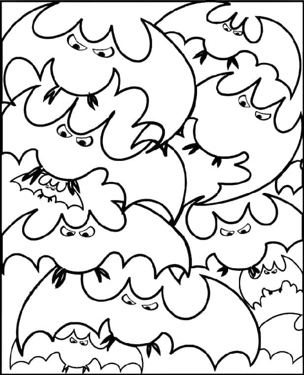 Beaucoup de Chauves-souris coloring page