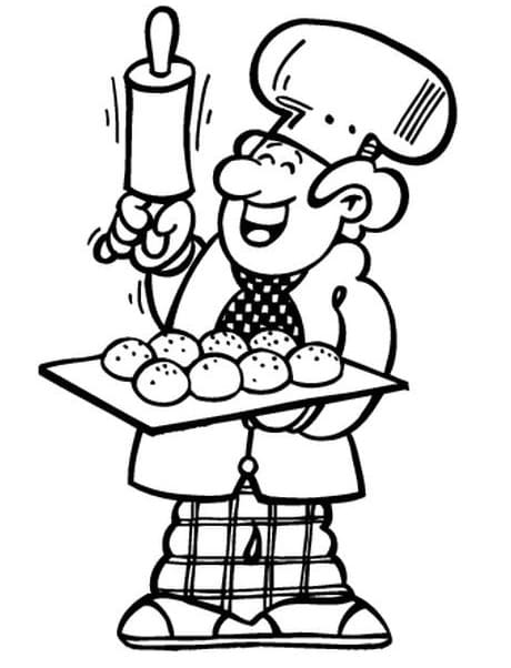 Boulanger Souriant coloring page