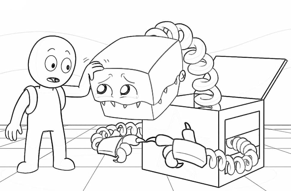 Boxy Boo Triste coloring page