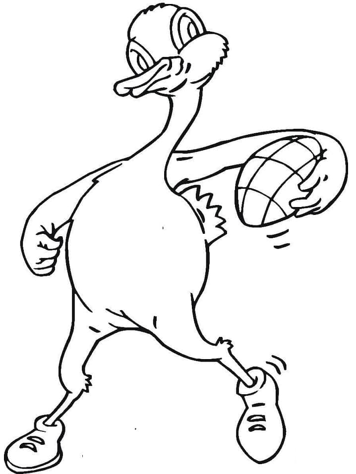 Canard Joue au Rugby coloring page