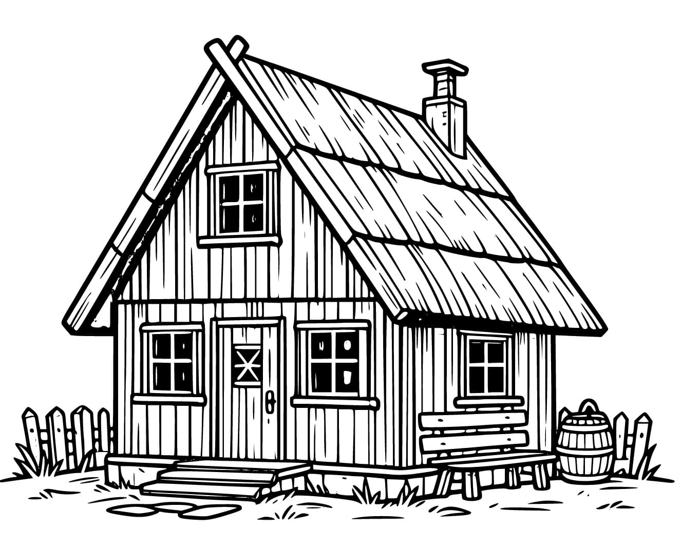 Chalet Imprimable coloring page