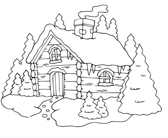 Coloriage Chalet Normal