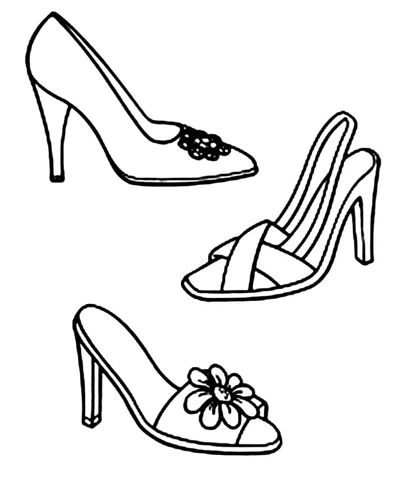 Chaussures à Talons Hauts Pour Femmes coloring page