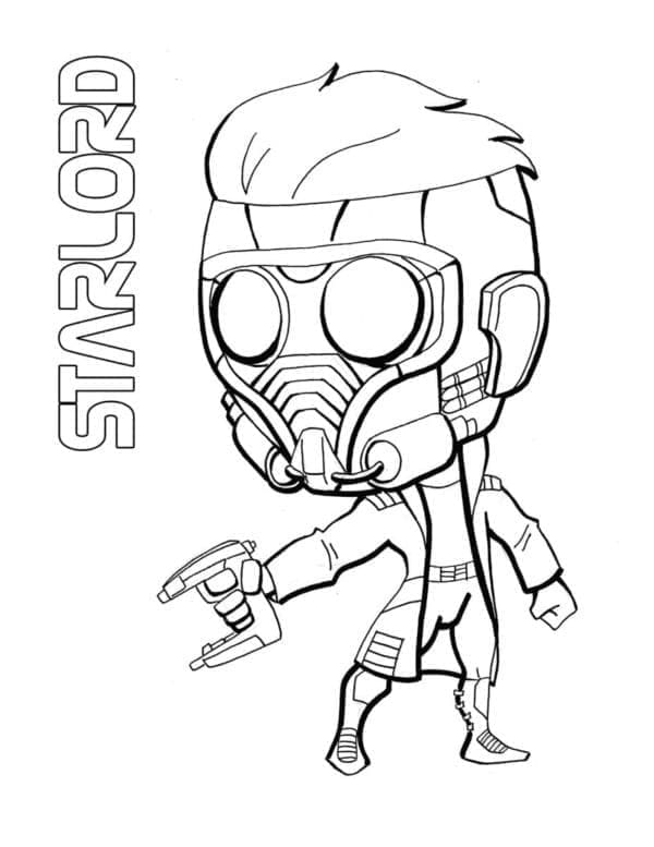 Chibi Star-Lord coloring page