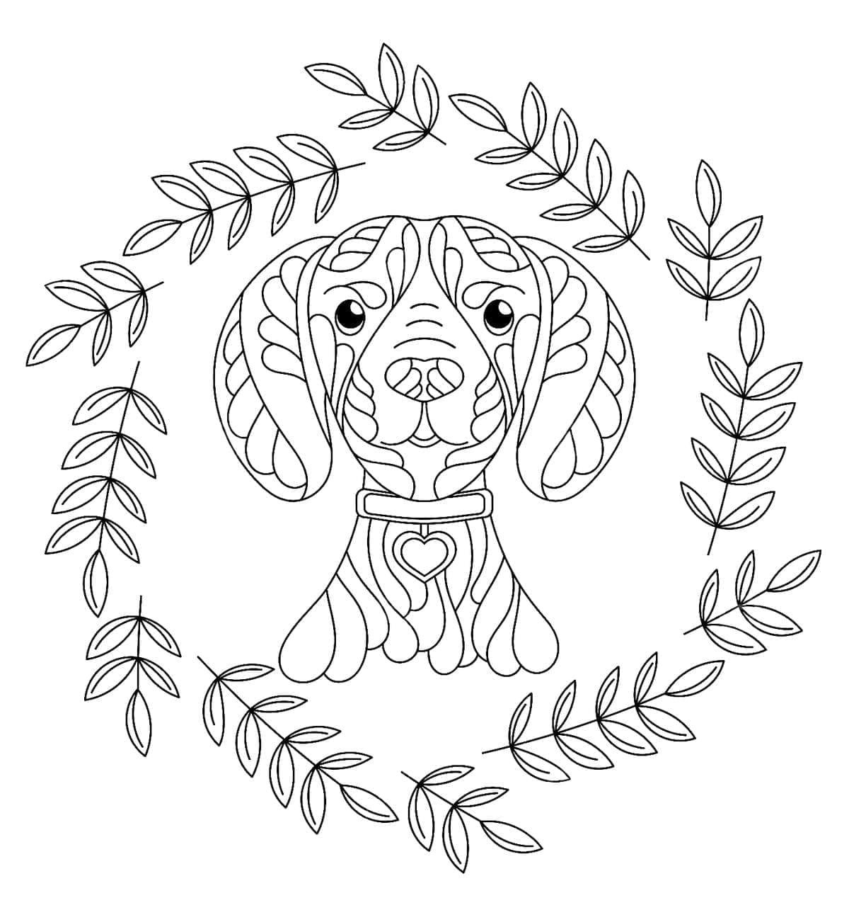 Chien Mandala Imprimable coloring page