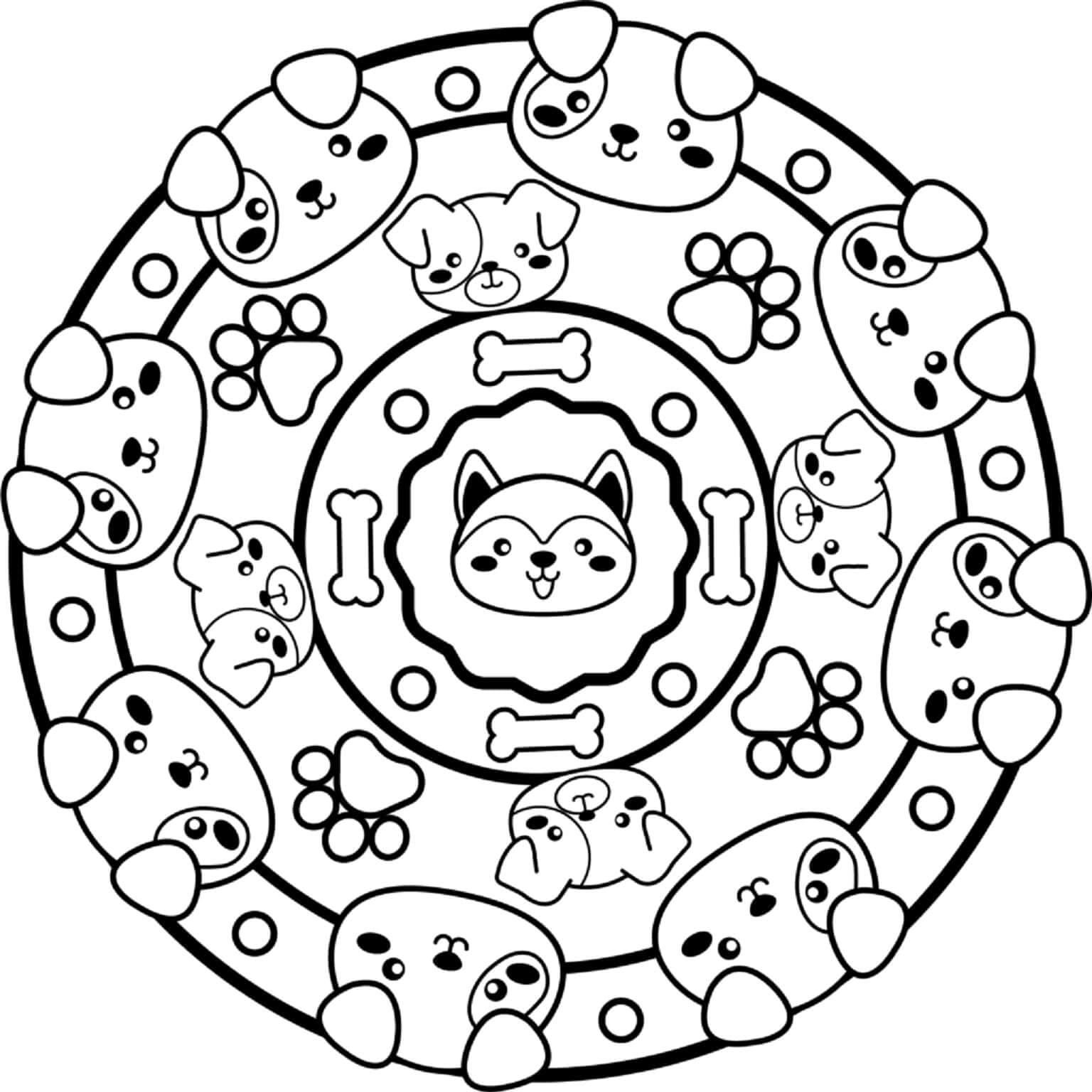 Chien Mandala Pour les Enfants coloring page
