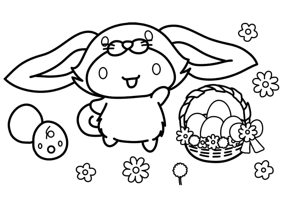 Cinnamoroll à Pâques coloring page