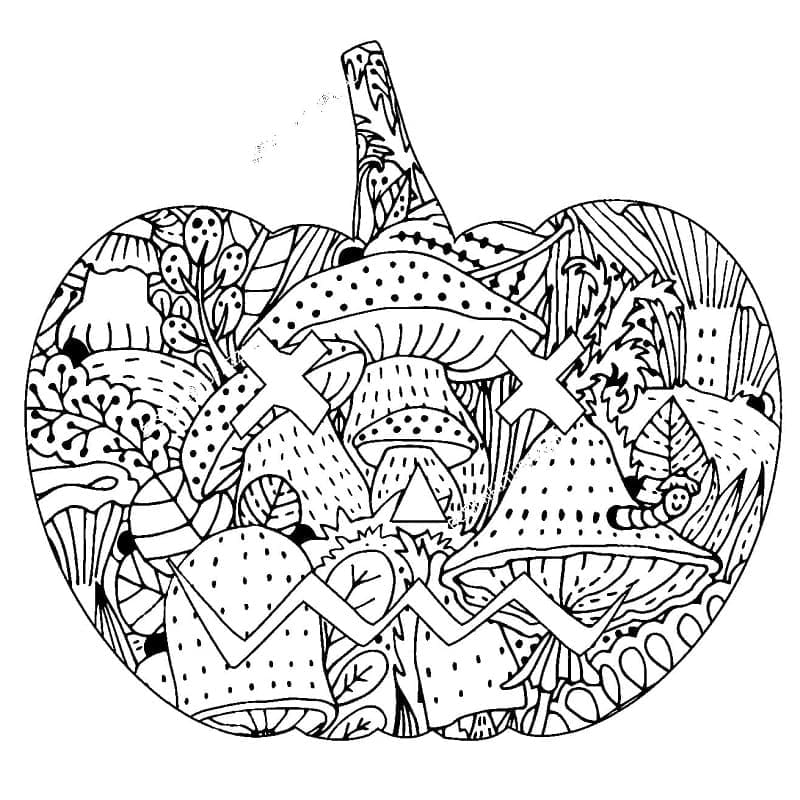 Citrouille Antistress coloring page