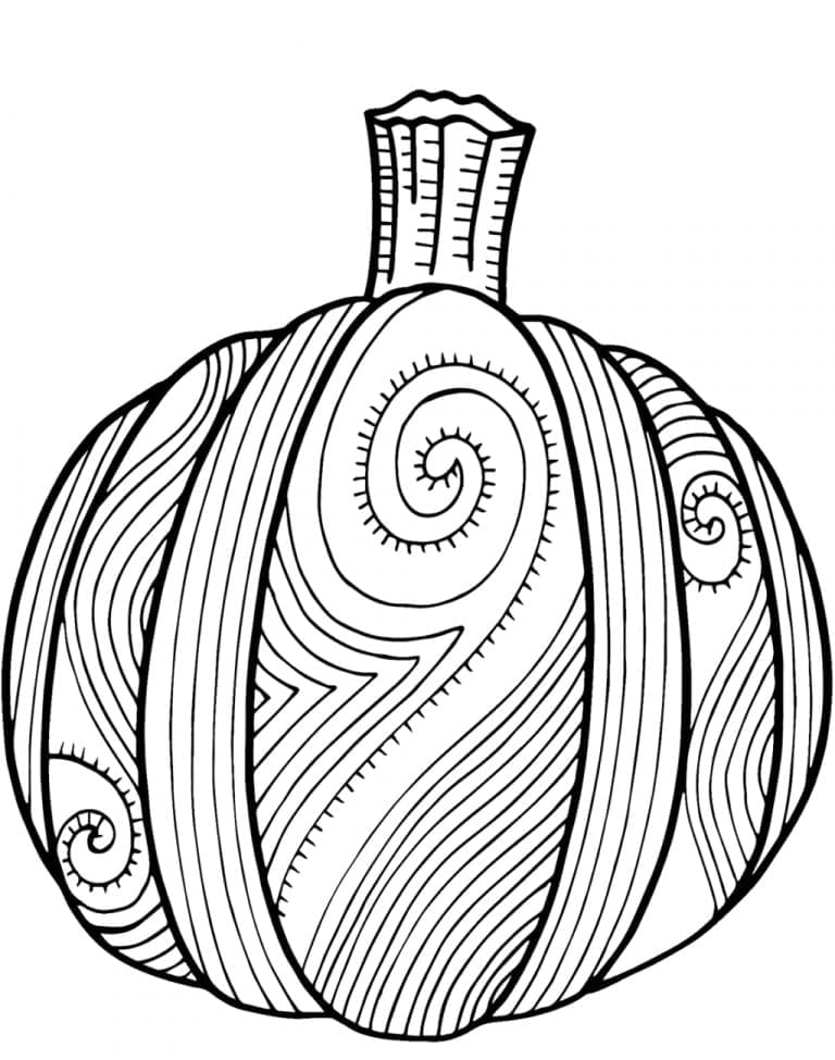 Citrouille Zentangle coloring page