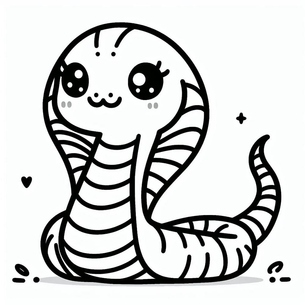 Cobra Kawaii coloring page