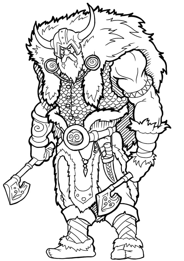 Combattant Viking coloring page