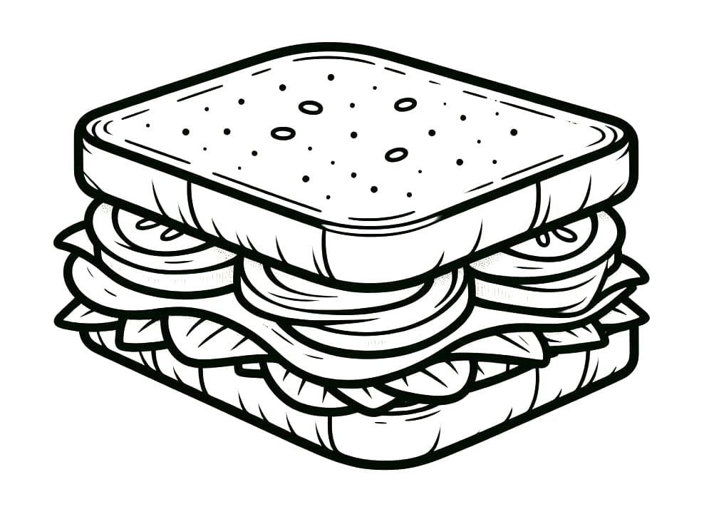 Délicieux Sandwich coloring page