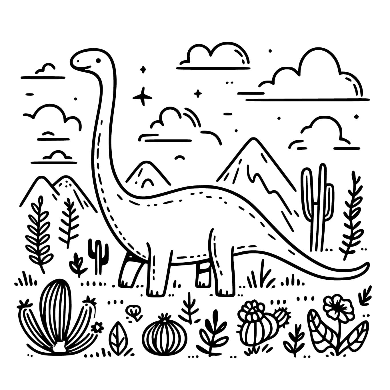 Dessin de Diplodocus Gratuit coloring page