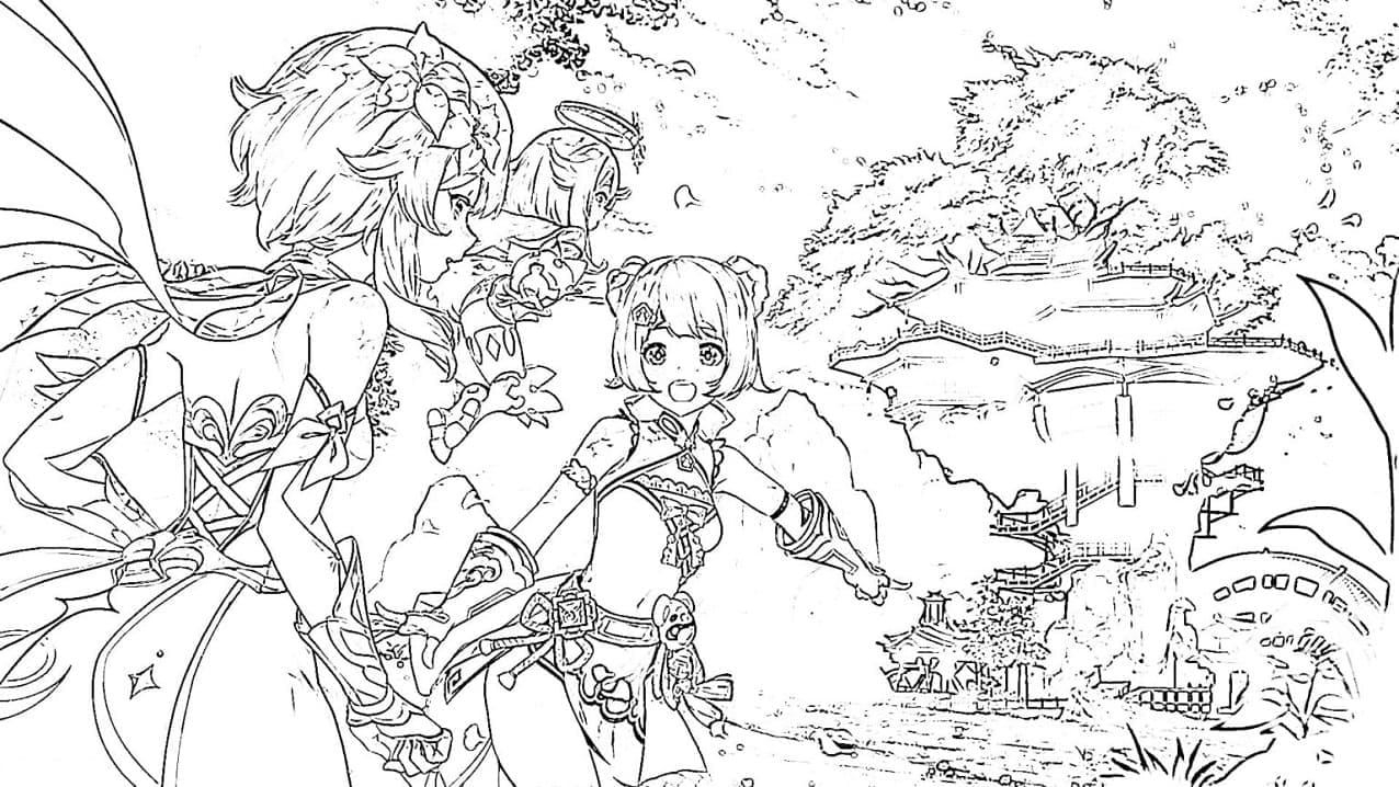 Dessin de Genshin Impact coloring page