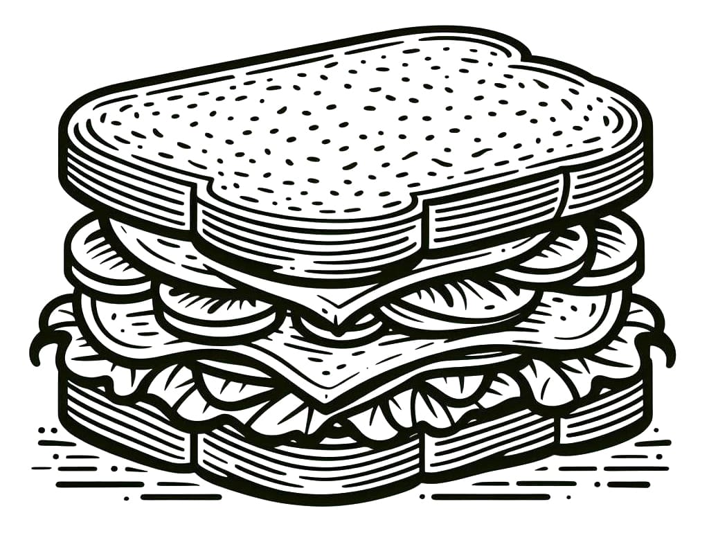 Dessin de Sandwich Gratuit coloring page