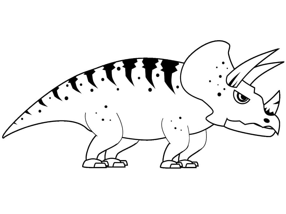 Dessin Gratuit de Dinosaure Tricératops coloring page