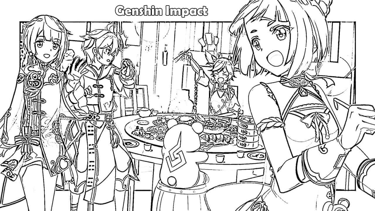 Dessin Gratuit de Genshin Impact coloring page