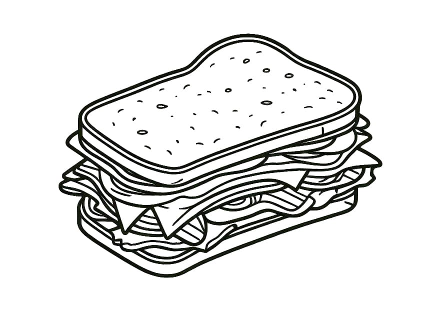 Dessin Gratuit de Sandwich coloring page