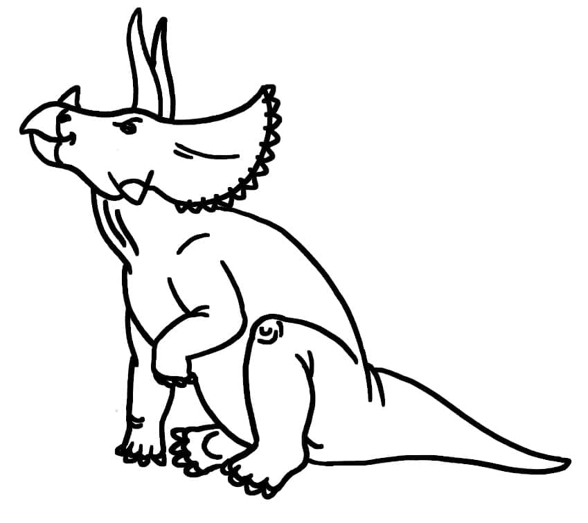 Coloriage Dinosaure Tricératops