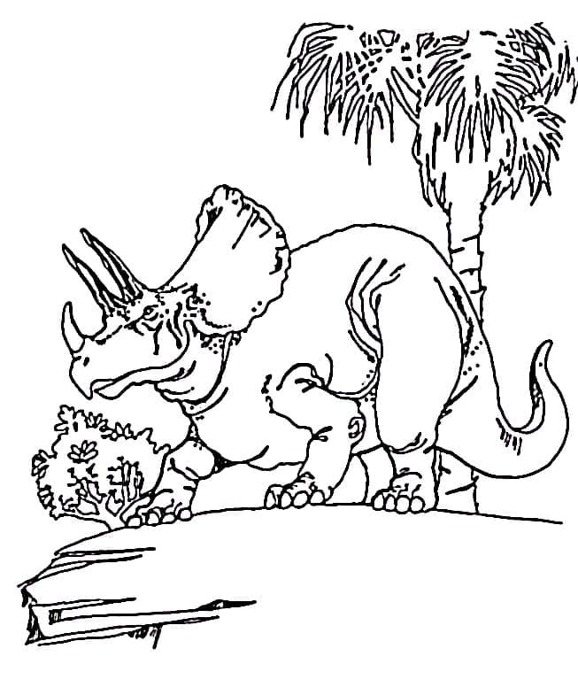 Dinosaure Triceratops Gratuit Pour Enfants coloring page