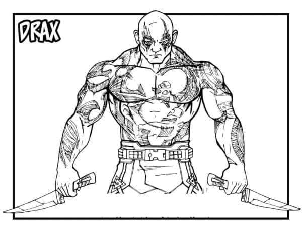 Drax dans Les Gardiens de la Galaxie coloring page