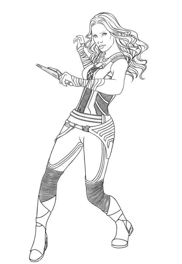 Gamora Gardiens de la Galaxie coloring page