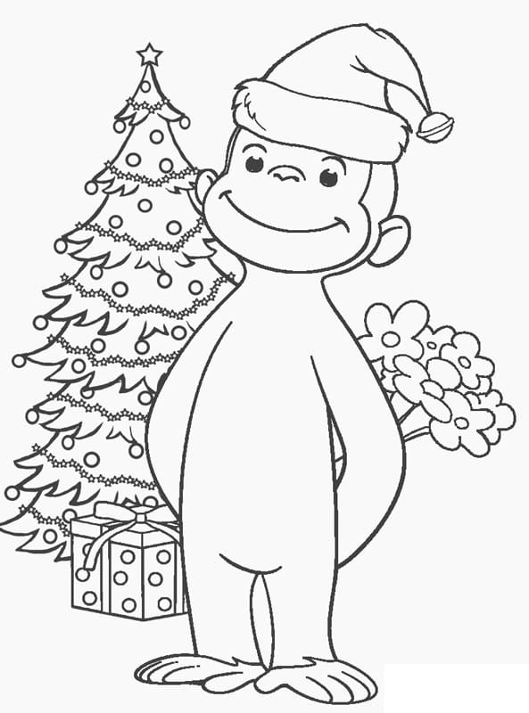Georges à Noël coloring page