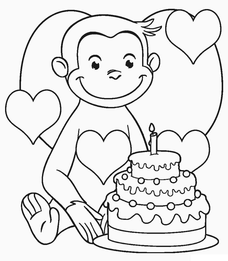 Georges et le Gâteau d’anniversaire coloring page
