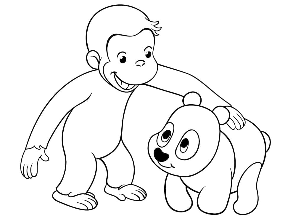 Georges et le Petit Panda coloring page