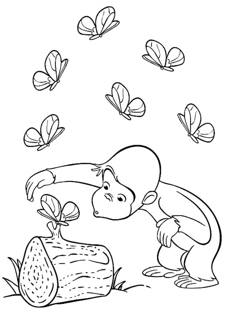 Georges et les Papillons coloring page