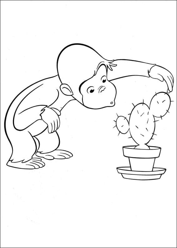 Georges et Plante de Cactus coloring page
