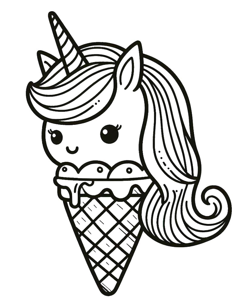 Glace Licorne Imprimable coloring page