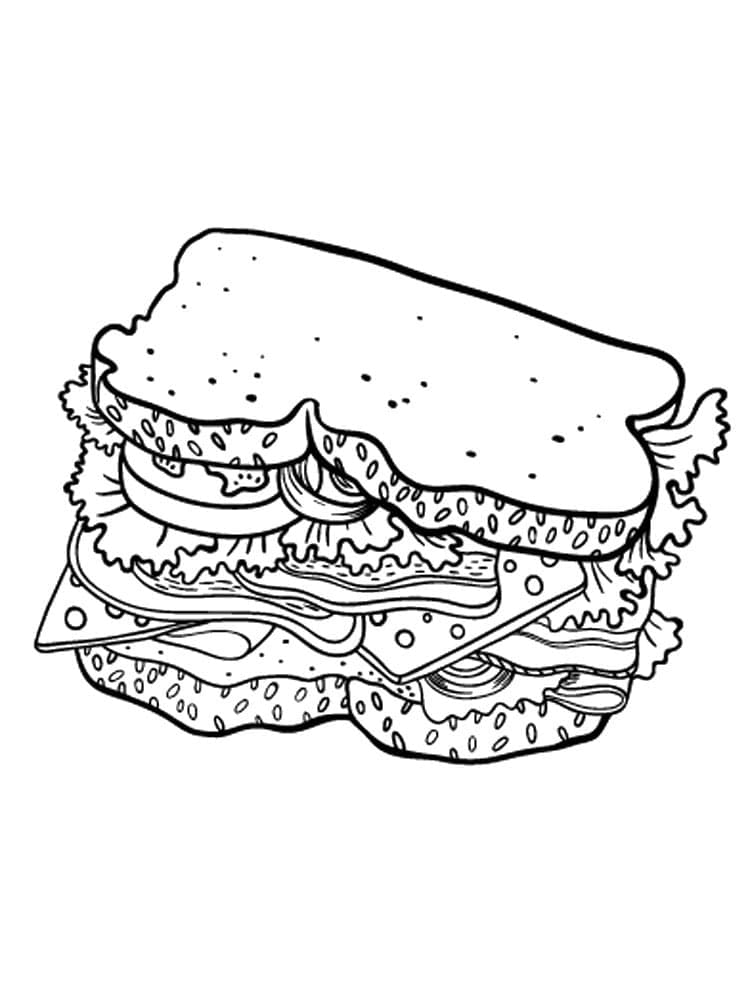 Coloriage Gros Sandwich