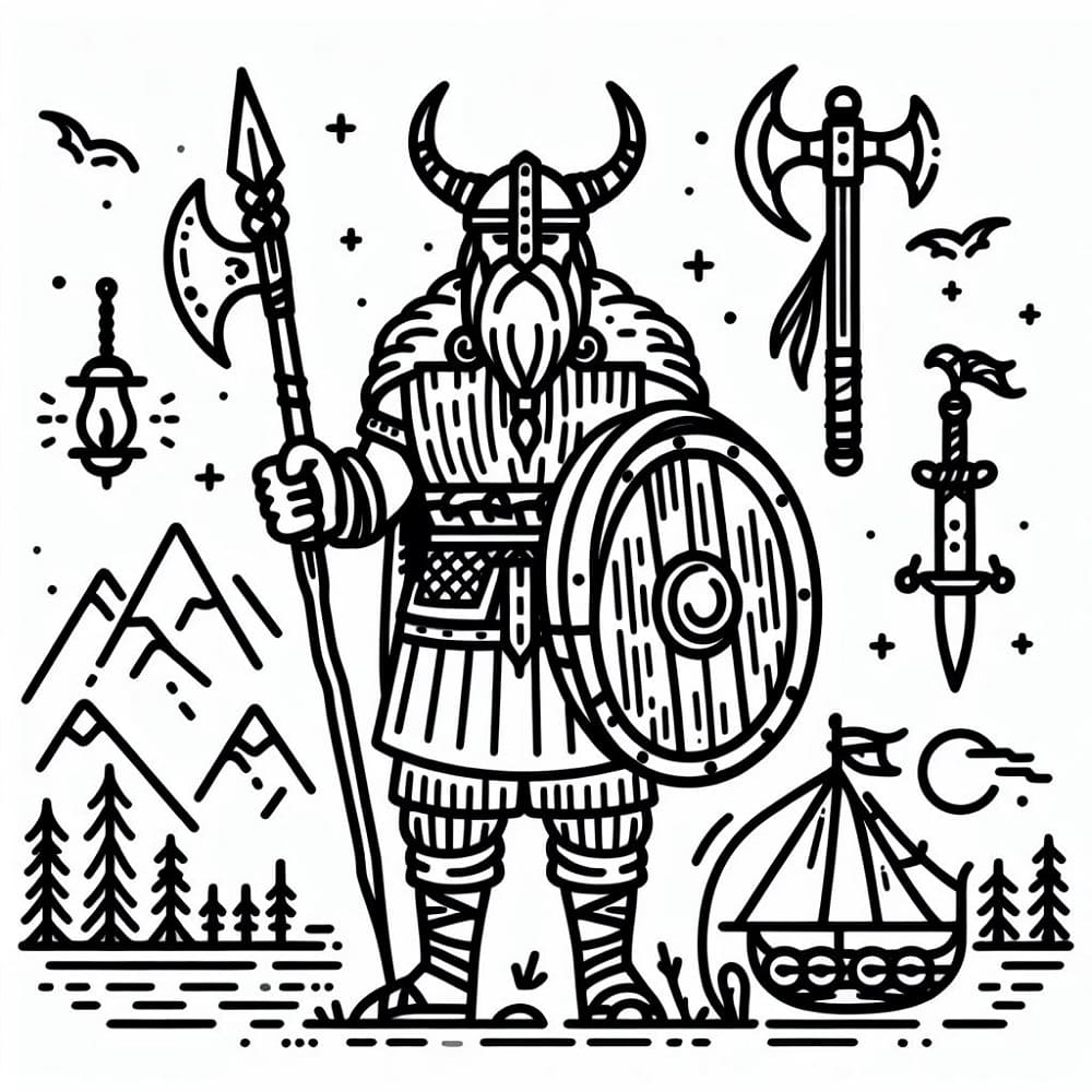Guerrier Viking coloring page