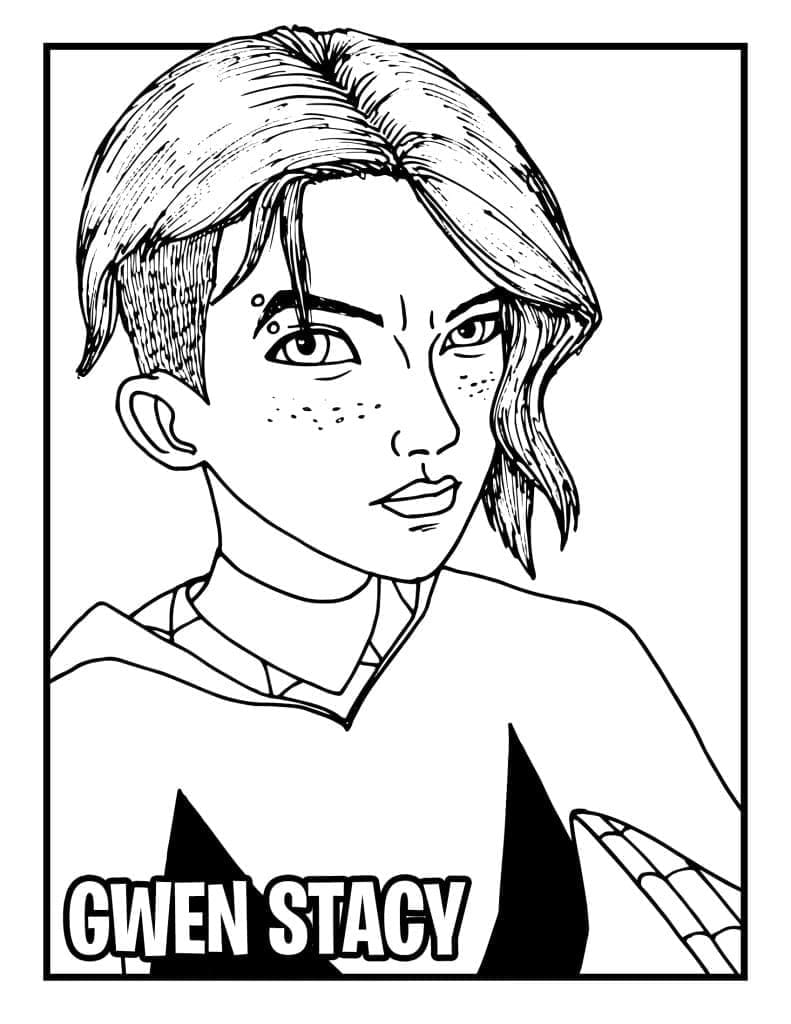 Gwen Stacy de Spider-Verse coloring page