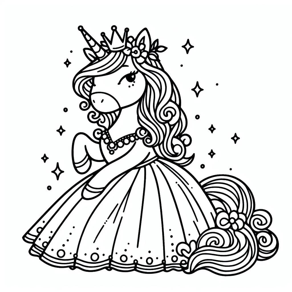 Coloriage Image de la Princesse Licorne