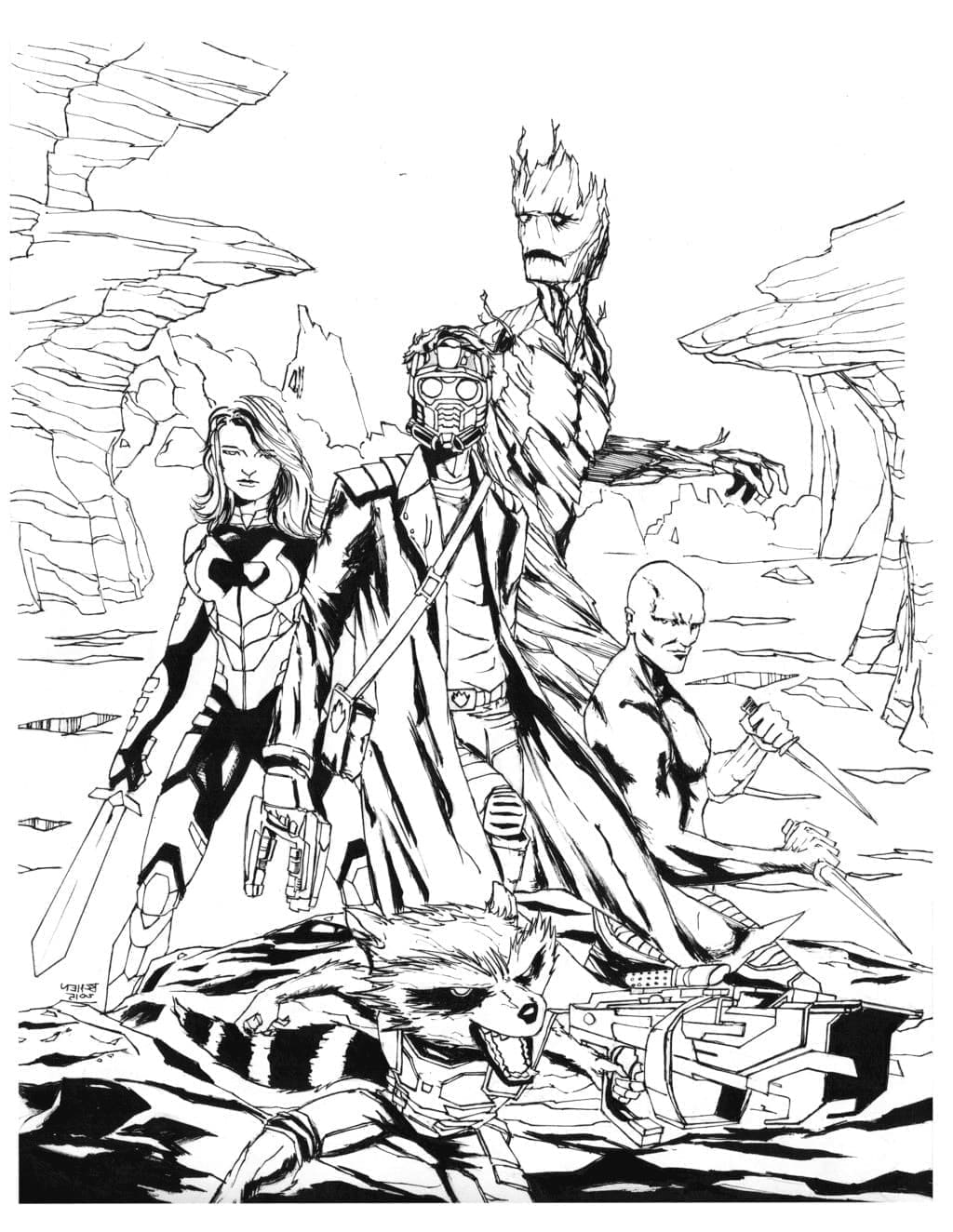 Image de Les Gardiens de la Galaxie coloring page