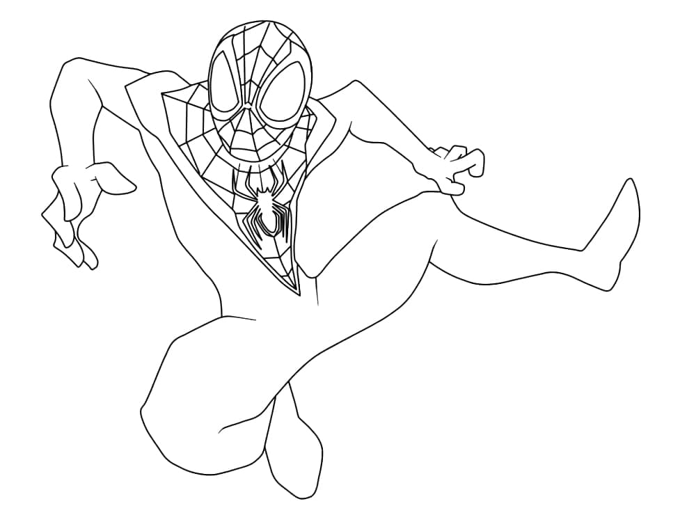 Coloriage Image de Spiderman Miles Morales