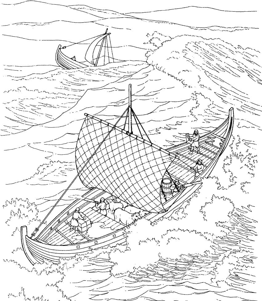 Incroyable Bateau Viking coloring page