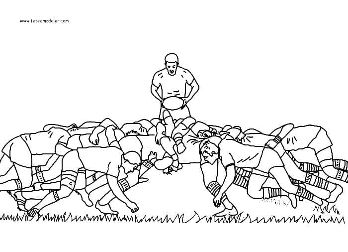 Coloriage Joueurs de Rugby
