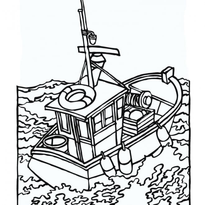 Le Bateau de Pêche coloring page